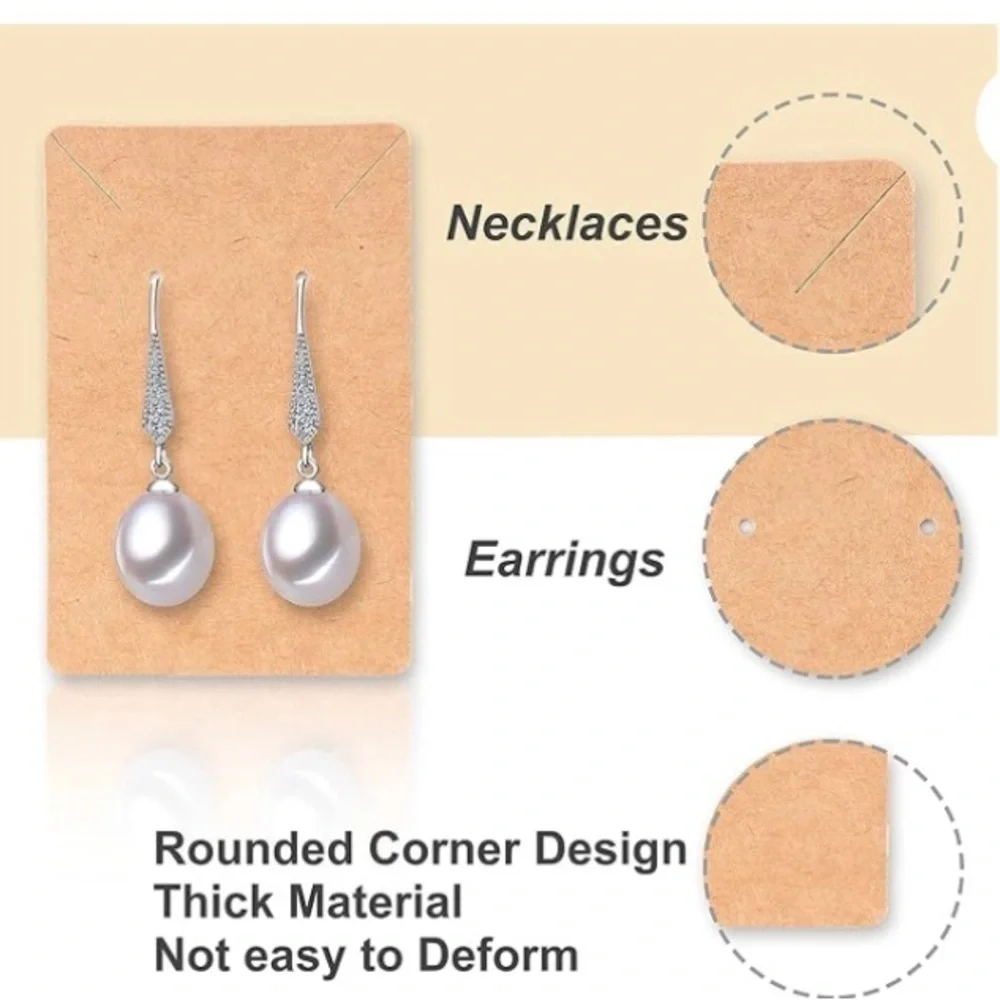 Set/10 Earring, Necklace Cards with Earring Backs, Resealable Clear Bags
